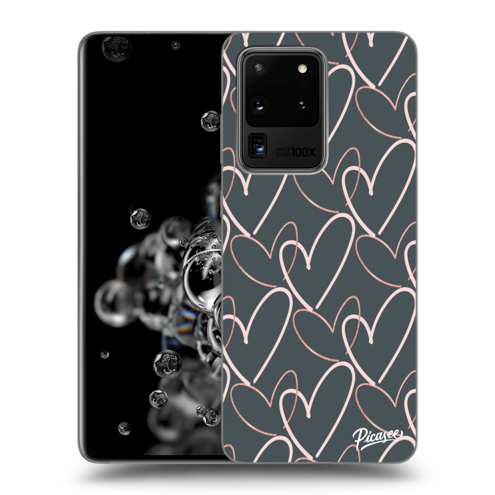 Picasee fekete szilikon tok az alábbi mobiltelefonokra Samsung Galaxy S20 Ultra 5G G988F - Lots of love