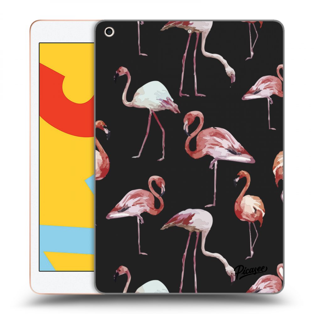 Picasee fekete szilikon tok az alábbi táblagépre Apple iPad 10.2" 2019 (7. gen) - Flamingos