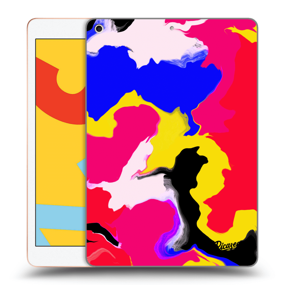 Picasee fekete szilikon tok az alábbi táblagépre Apple iPad 10.2" 2019 (7. gen) - Watercolor