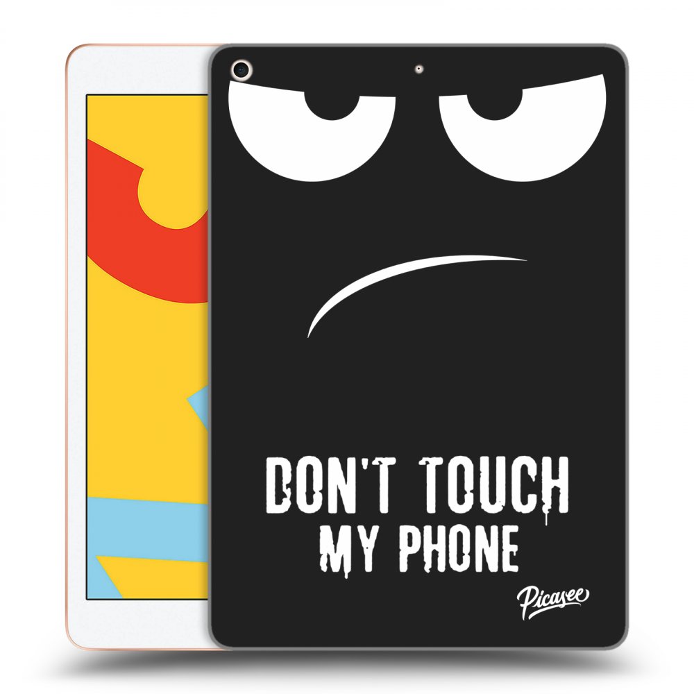 Picasee fekete szilikon tok az alábbi táblagépre Apple iPad 10.2" 2019 (7. gen) - Don't Touch My Phone