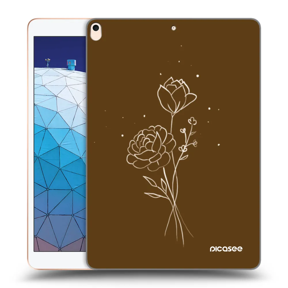 Picasee átlátszó szilikon tok az alábbi táblagépre Apple iPad Air 10.5" 2019 (3.gen) - Brown flowers
