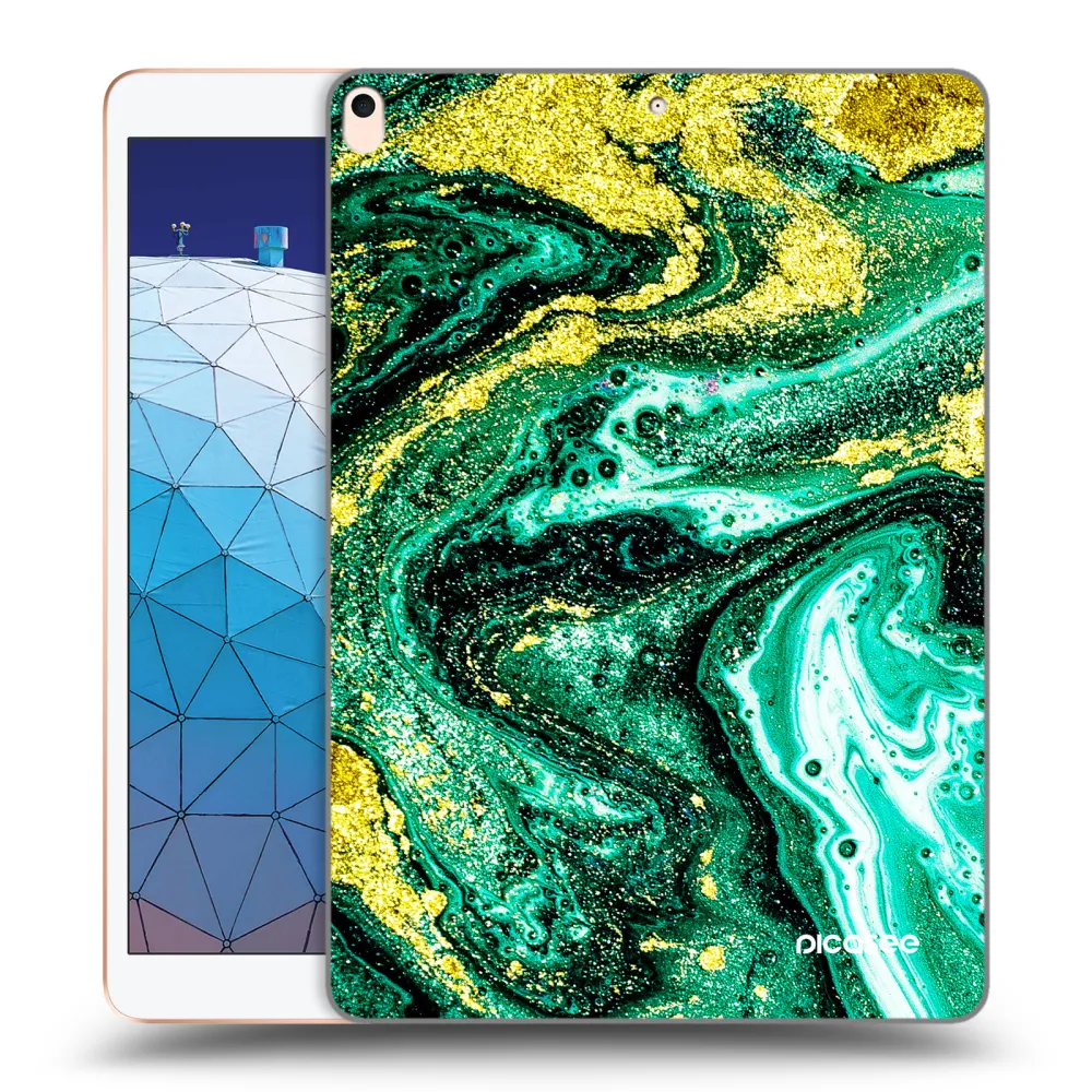 Picasee átlátszó szilikon tok az alábbi táblagépre Apple iPad Air 10.5" 2019 (3.gen) - Green Gold