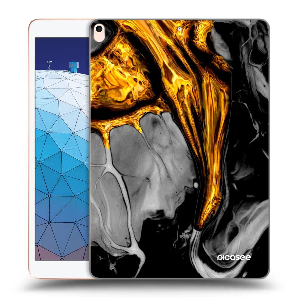Picasee átlátszó szilikon tok az alábbi táblagépre Apple iPad Air 10.5" 2019 (3.gen) - Black Gold