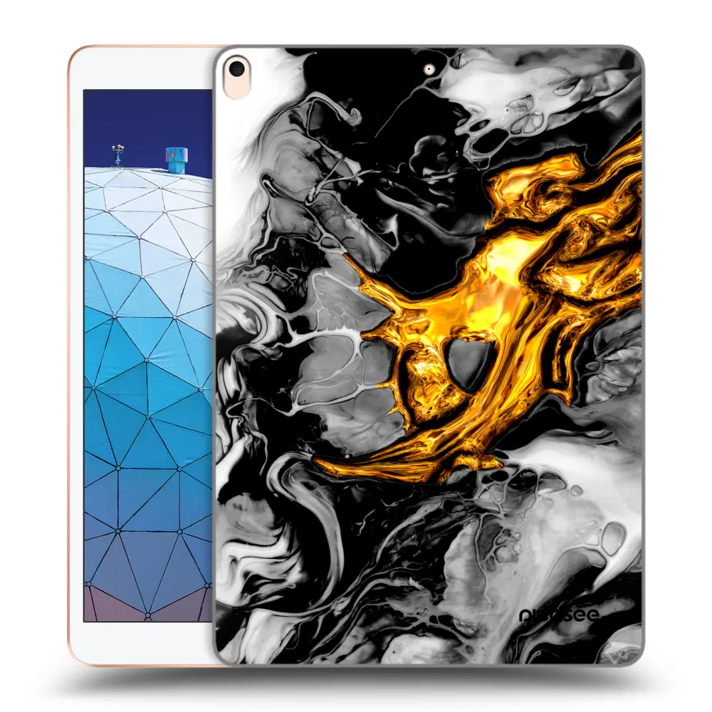 Picasee átlátszó szilikon tok az alábbi táblagépre Apple iPad Air 10.5" 2019 (3.gen) - Black Gold 2