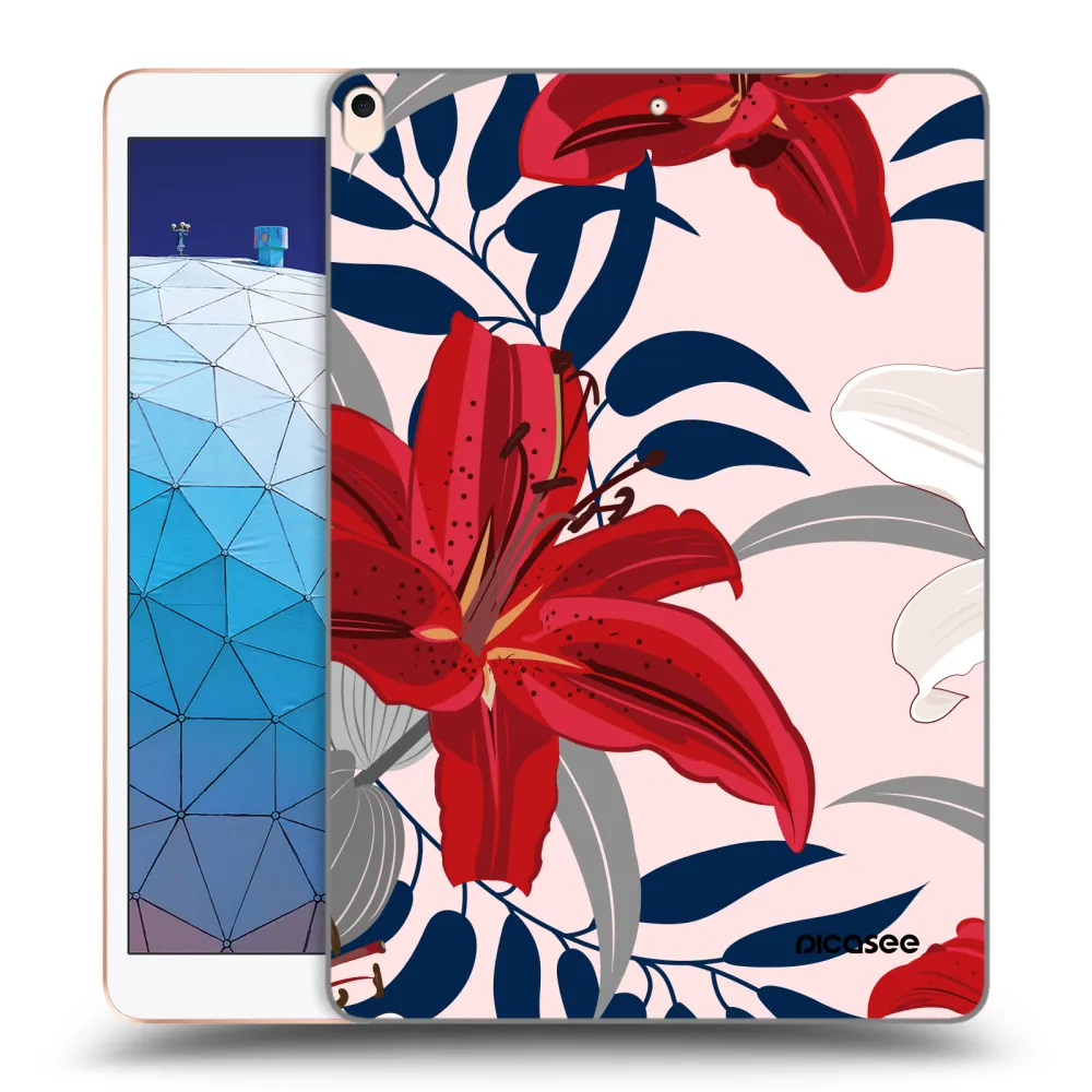 Picasee átlátszó szilikon tok az alábbi táblagépre Apple iPad Air 10.5" 2019 (3.gen) - Red Lily