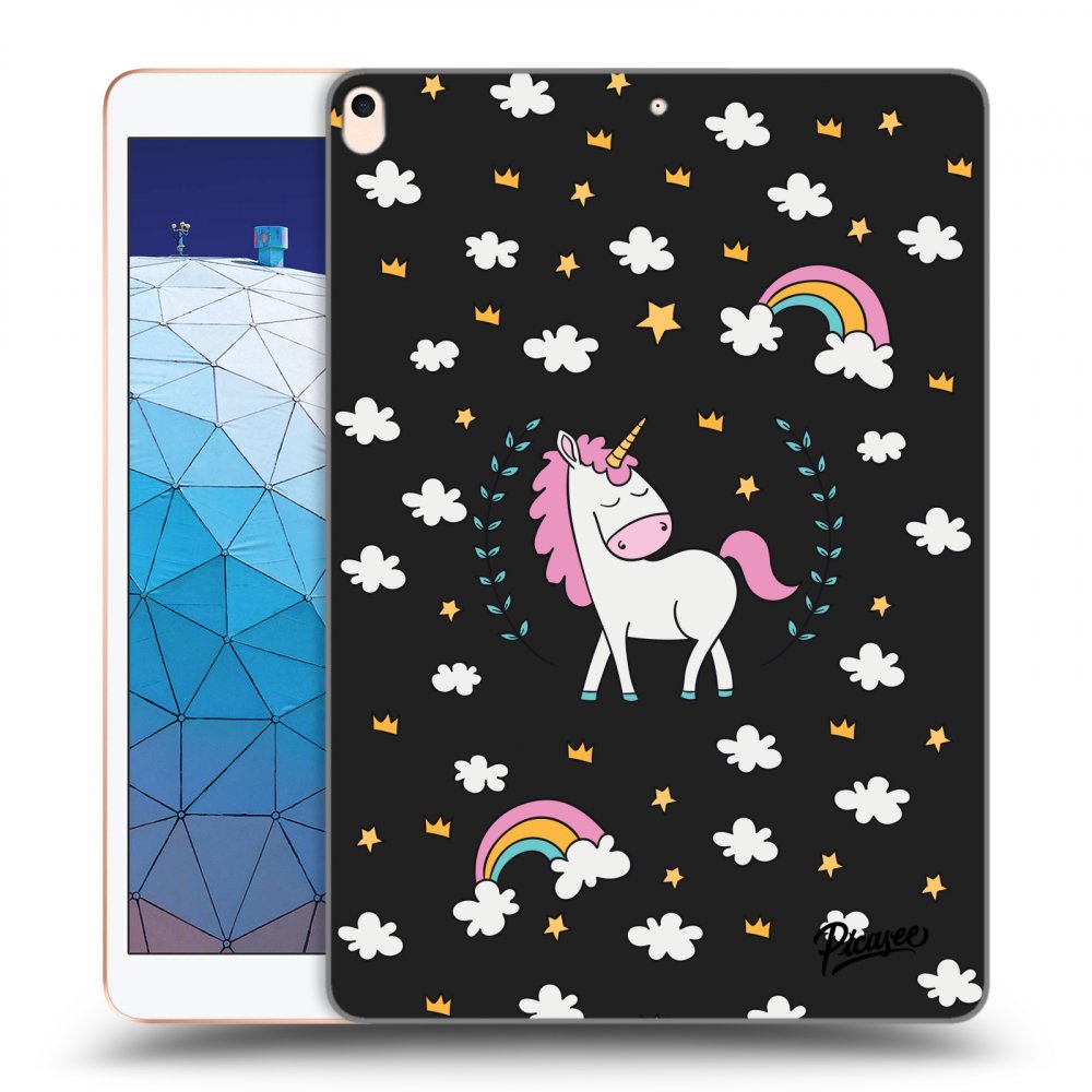 Picasee fekete szilikon tok az alábbi táblagépre Apple iPad Air 10.5" 2019 (3.gen) - Unicorn star heaven