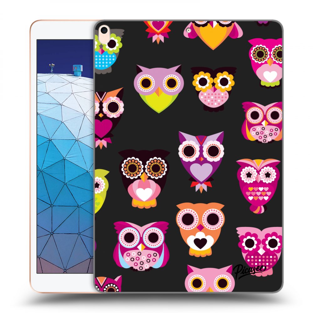 Picasee fekete szilikon tok az alábbi táblagépre Apple iPad Air 10.5" 2019 (3.gen) - Owls