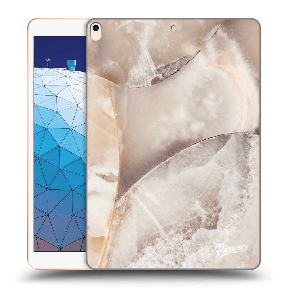 Picasee fekete szilikon tok az alábbi táblagépre Apple iPad Air 10.5" 2019 (3.gen) - Cream marble