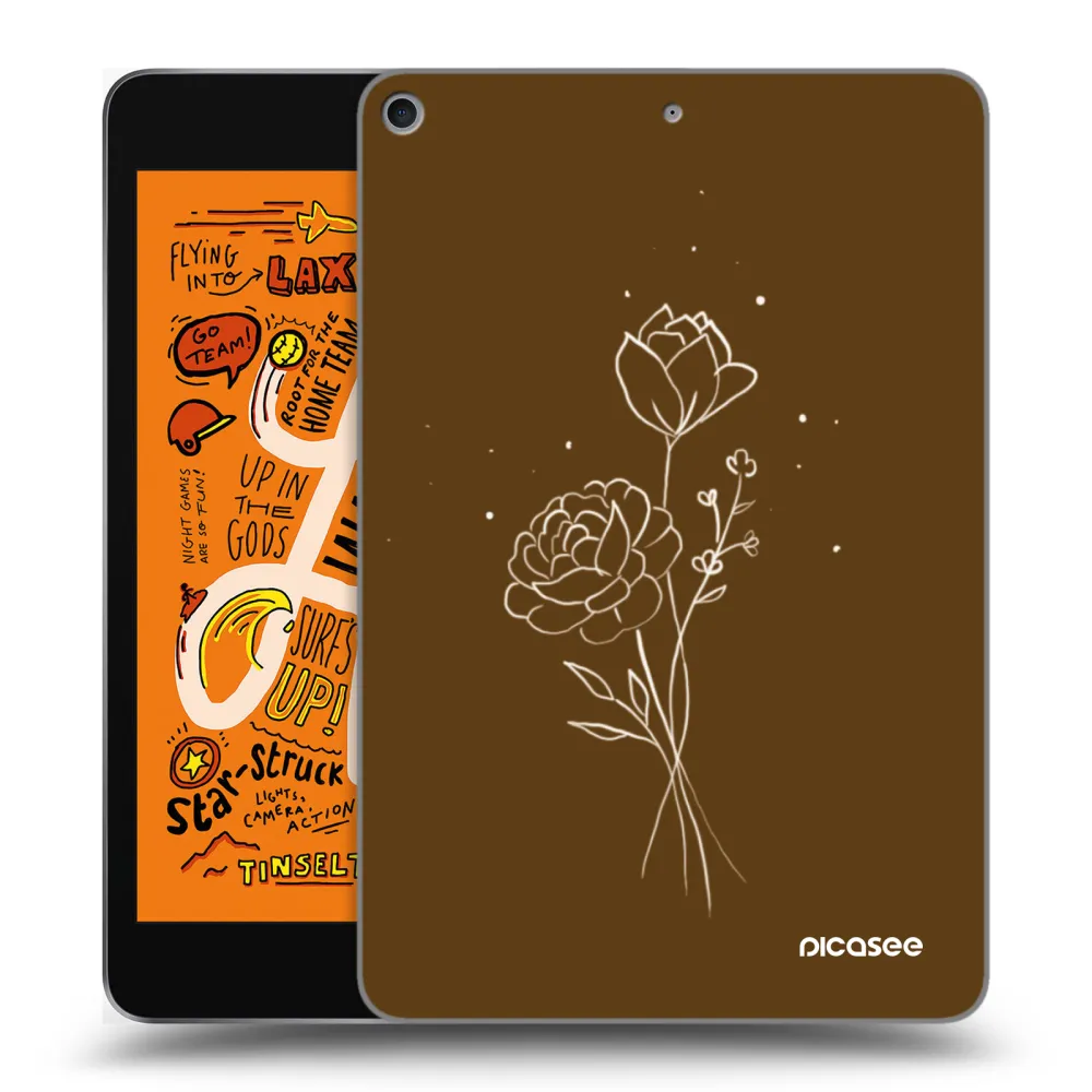 Picasee átlátszó szilikon tok az alábbi táblagépre Apple iPad mini 2019 (5. gen) - Brown flowers