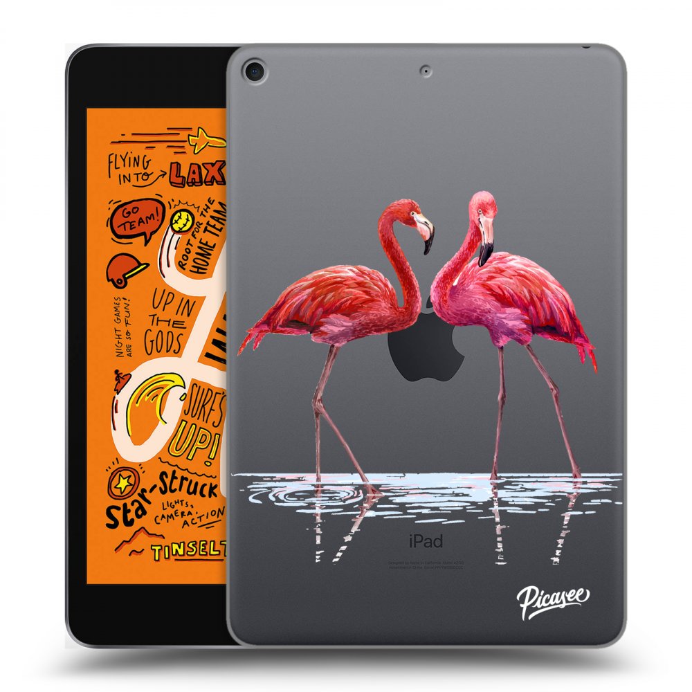 Picasee átlátszó szilikon tok az alábbi táblagépre Apple iPad mini 2019 (5. gen) - Flamingos couple