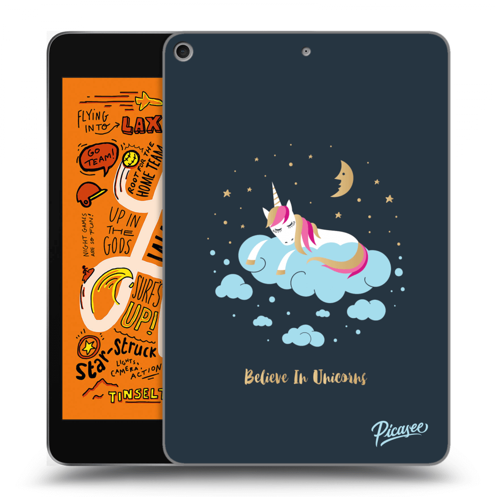 Picasee fekete szilikon tok az alábbi táblagépre Apple iPad mini 2019 (5. gen) - Believe In Unicorns