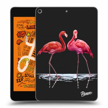 Picasee fekete szilikon tok az alábbi táblagépre Apple iPad mini 2019 (5. gen) - Flamingos couple