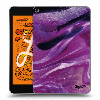 Picasee fekete szilikon tok az alábbi táblagépre Apple iPad mini 2019 (5. gen) - Purple glitter