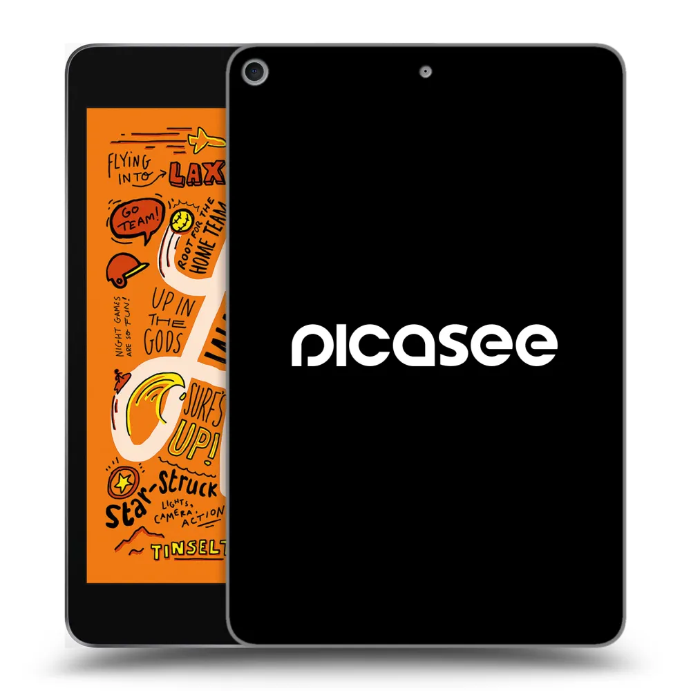Picasee fekete szilikon tok az alábbi táblagépre Apple iPad mini 2019 (5. gen) - Picasee - new logo - white