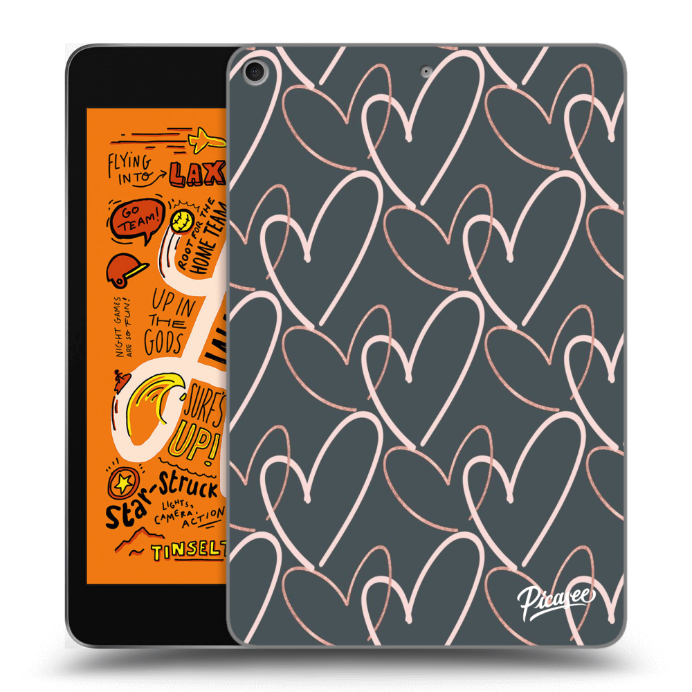 Picasee fekete szilikon tok az alábbi táblagépre Apple iPad mini 2019 (5. gen) - Lots of love
