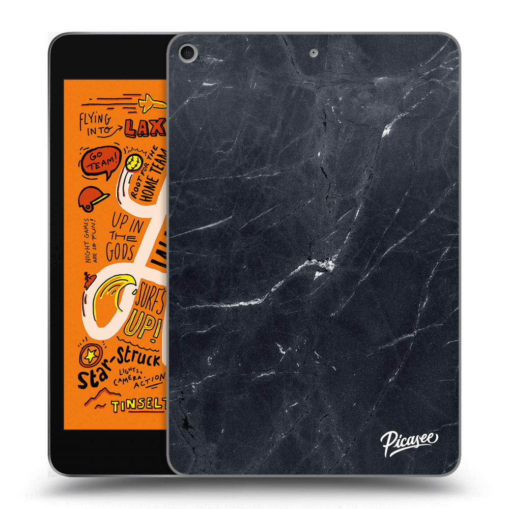 Picasee fekete szilikon tok az alábbi táblagépre Apple iPad mini 2019 (5. gen) - Black marble