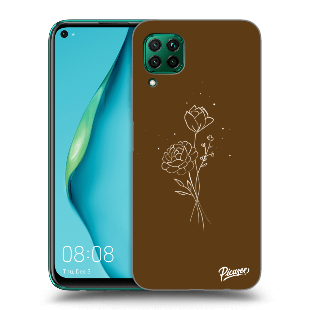Picasee átlátszó szilikon tok az alábbi mobiltelefonokra Huawei P40 Lite - Brown flowers