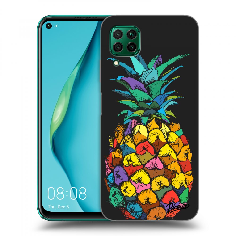 Picasee fekete szilikon tok az alábbi mobiltelefonokra Huawei P40 Lite - Pineapple