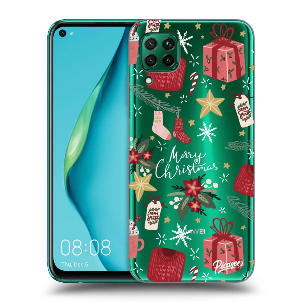 Picasee átlátszó szilikon tok az alábbi mobiltelefonokra Huawei P40 Lite - Christmas