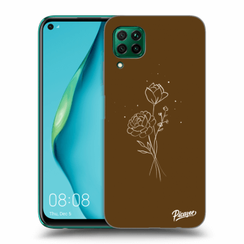 Szilikon tok erre a típusra Huawei P40 Lite - Brown flowers