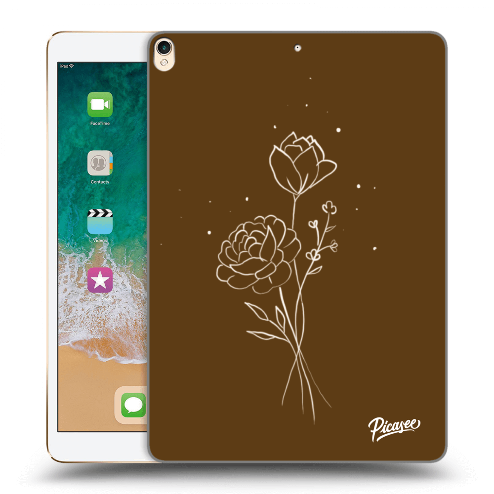 Picasee átlátszó szilikon tok az alábbi táblagépre Apple iPad Pro 10.5" 2017 (2. gen) - Brown flowers