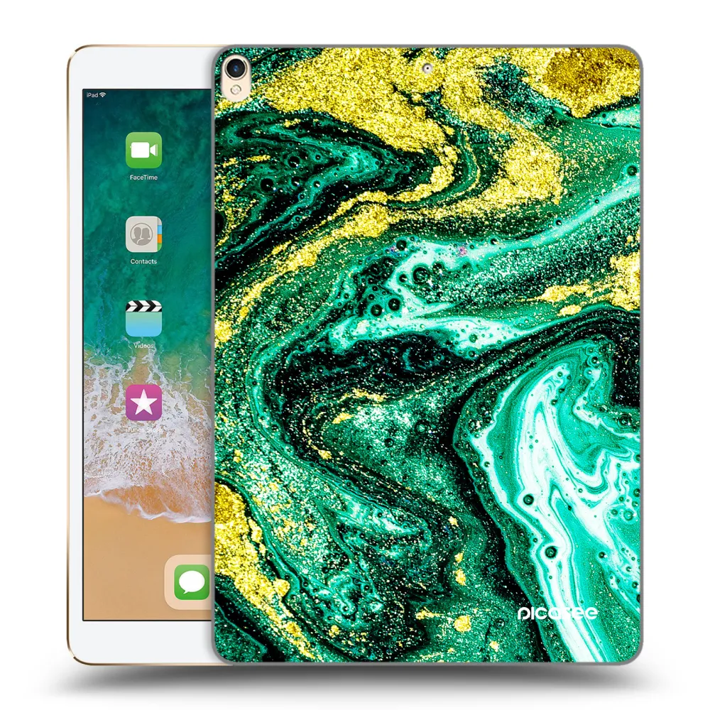 Picasee átlátszó szilikon tok az alábbi táblagépre Apple iPad Pro 10.5" 2017 (2. gen) - Green Gold