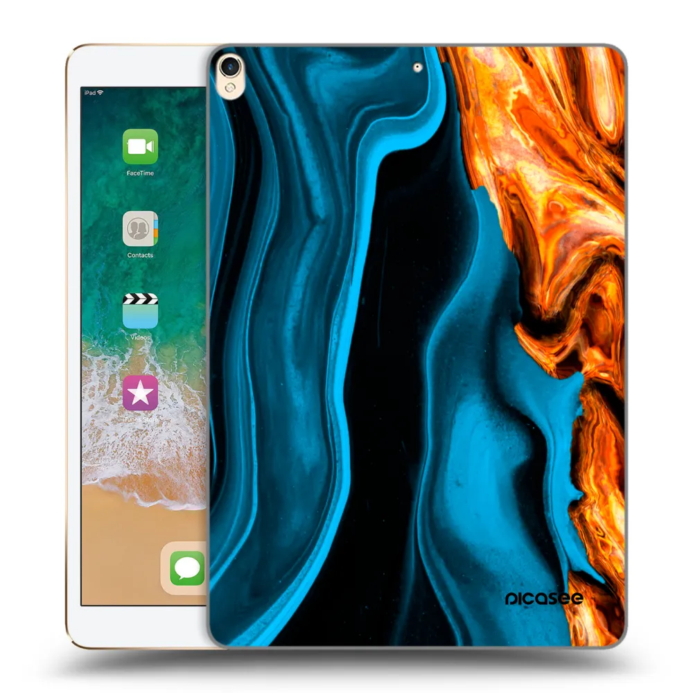Picasee átlátszó szilikon tok az alábbi táblagépre Apple iPad Pro 10.5" 2017 (2. gen) - Gold blue