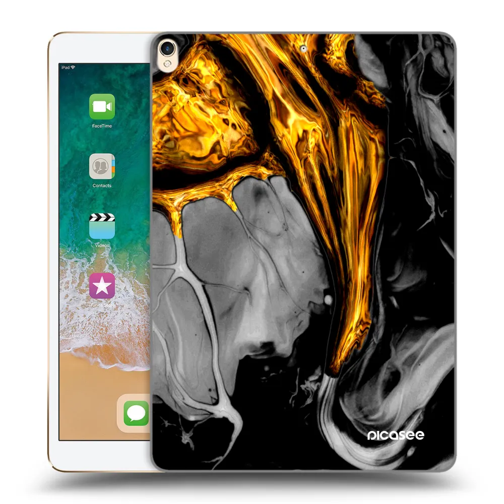 Picasee átlátszó szilikon tok az alábbi táblagépre Apple iPad Pro 10.5" 2017 (2. gen) - Black Gold