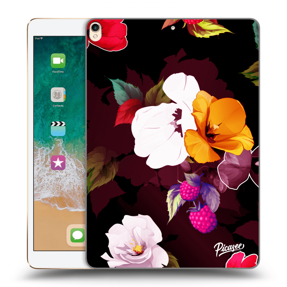 Picasee fekete szilikon tok az alábbi táblagépre Apple iPad Pro 10.5" 2017 (2. gen) - Flowers and Berries