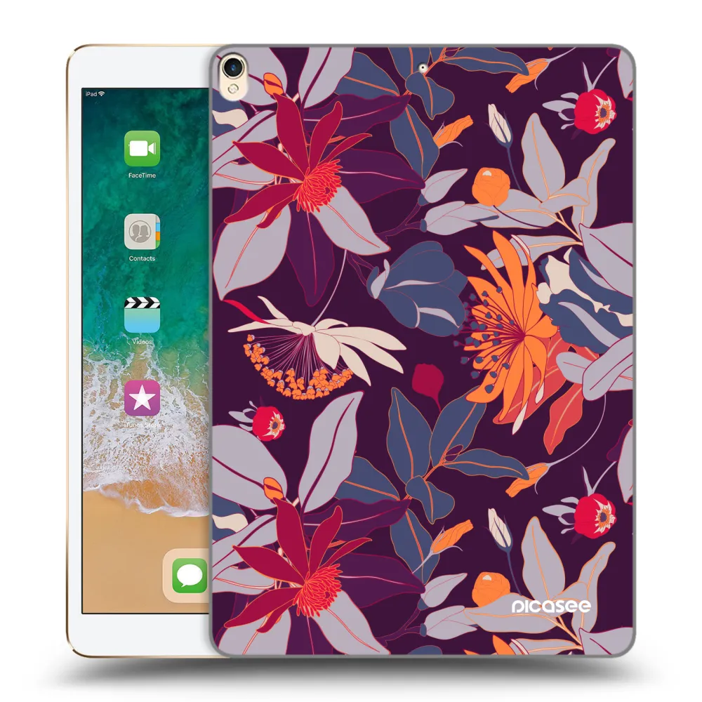 Picasee átlátszó szilikon tok az alábbi táblagépre Apple iPad Pro 10.5" 2017 (2. gen) - Purple Leaf