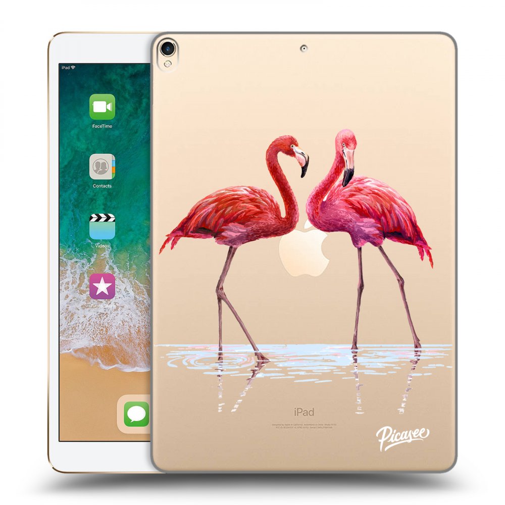 Picasee átlátszó szilikon tok az alábbi táblagépre Apple iPad Pro 10.5" 2017 (2. gen) - Flamingos couple