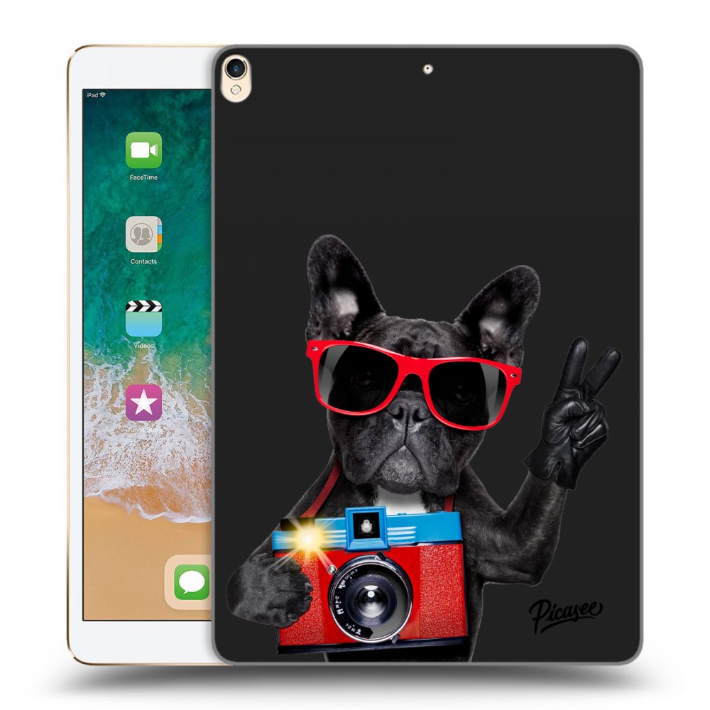 Picasee fekete szilikon tok az alábbi táblagépre Apple iPad Pro 10.5" 2017 (2. gen) - French Bulldog