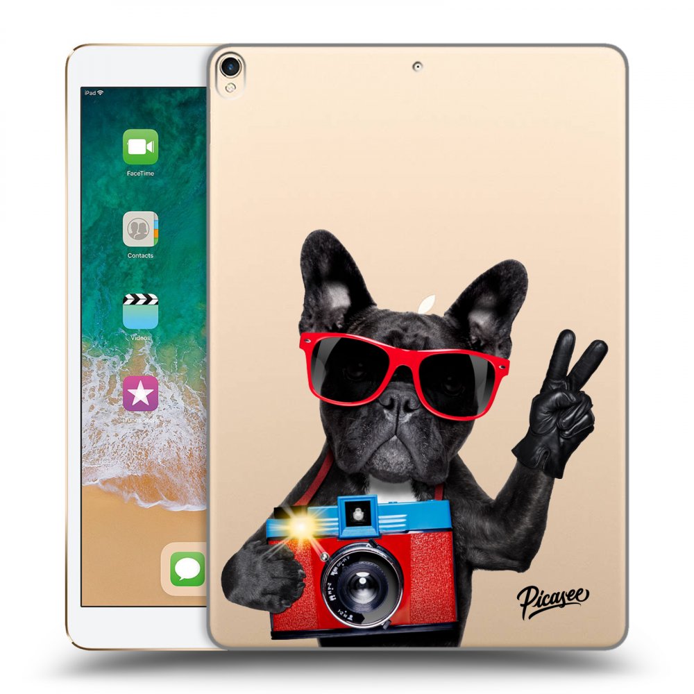 Picasee átlátszó szilikon tok az alábbi táblagépre Apple iPad Pro 10.5" 2017 (2. gen) - French Bulldog