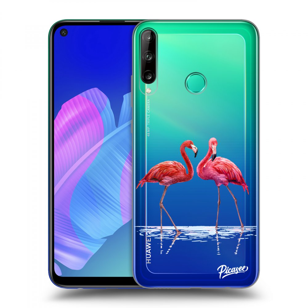 Picasee átlátszó szilikon tok az alábbi mobiltelefonokra Huawei P40 Lite E - Flamingos couple
