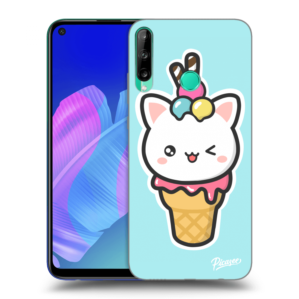 Picasee átlátszó szilikon tok az alábbi mobiltelefonokra Huawei P40 Lite E - Ice Cream Cat