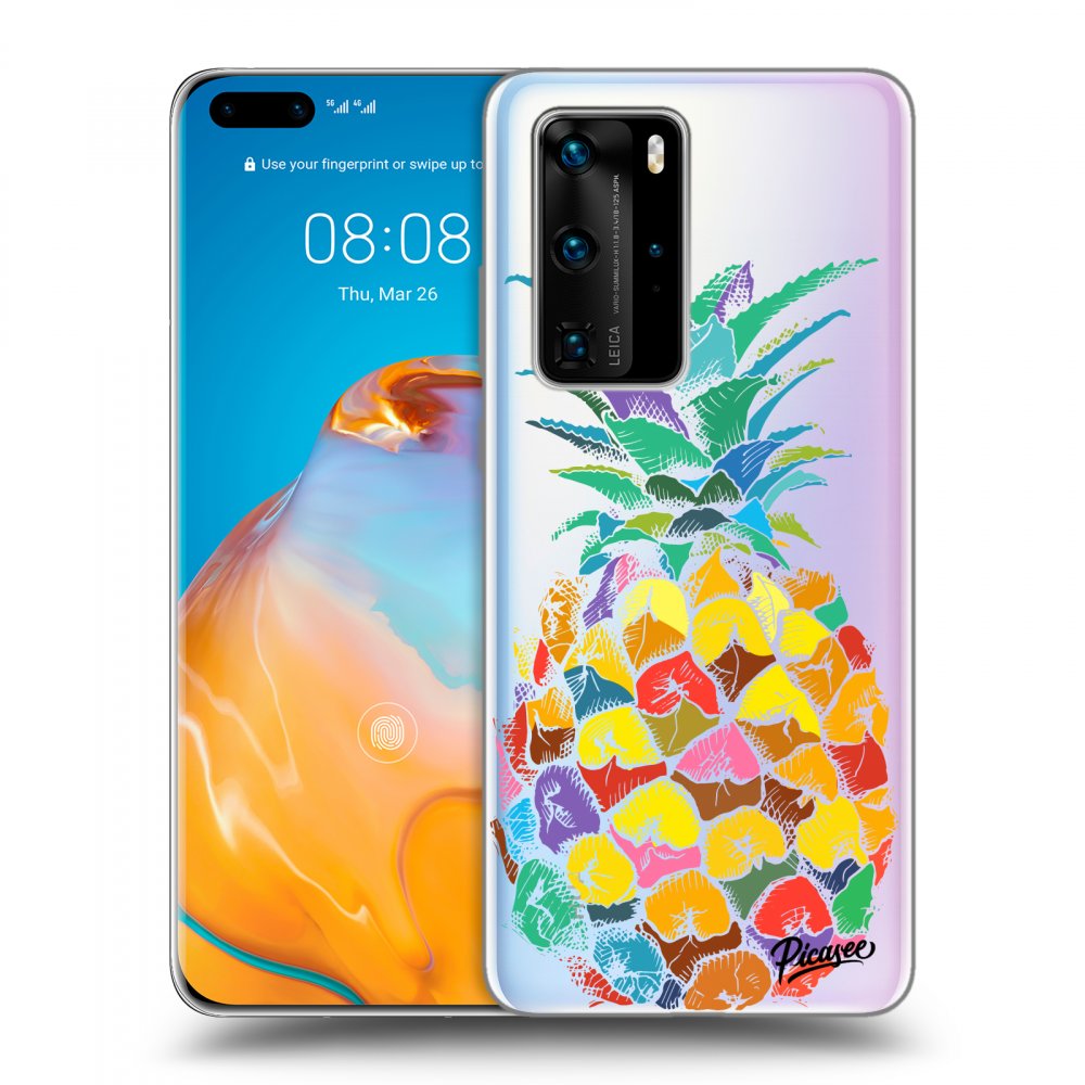 Picasee átlátszó szilikon tok az alábbi mobiltelefonokra Huawei P40 Pro - Pineapple