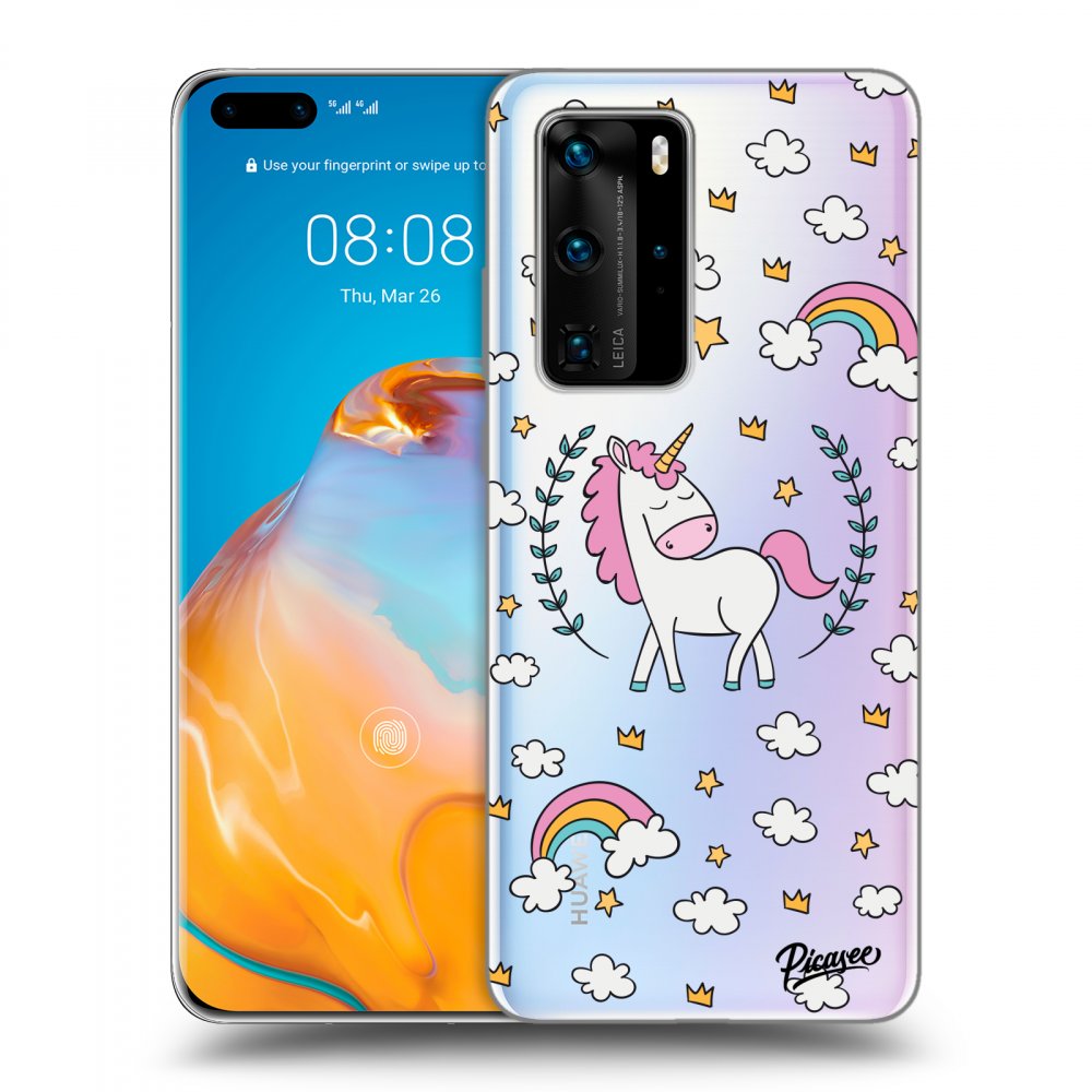 Picasee átlátszó szilikon tok az alábbi mobiltelefonokra Huawei P40 Pro - Unicorn star heaven