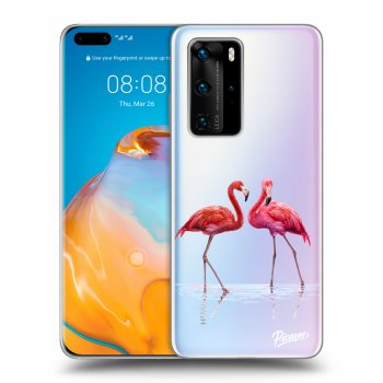 Picasee átlátszó szilikon tok az alábbi mobiltelefonokra Huawei P40 Pro - Flamingos couple