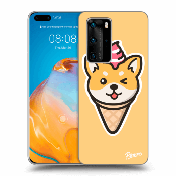 Picasee fekete szilikon tok az alábbi mobiltelefonokra Huawei P40 Pro - Ice Cream Shiba