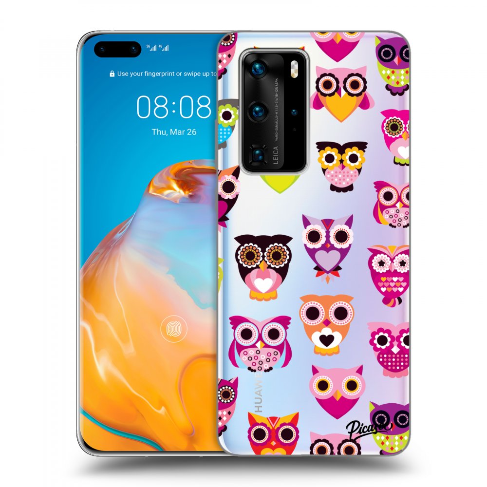 Picasee átlátszó szilikon tok az alábbi mobiltelefonokra Huawei P40 Pro - Owls