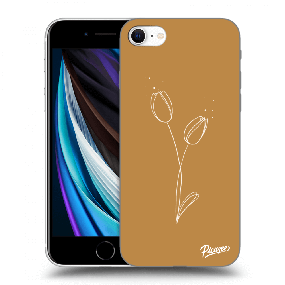 Picasee fekete szilikon tok az alábbi mobiltelefonokra Apple iPhone SE 2020 - Tulips