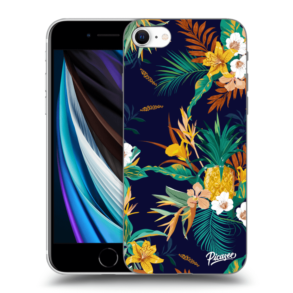 Picasee fekete szilikon tok az alábbi mobiltelefonokra Apple iPhone SE 2020 - Pineapple Color