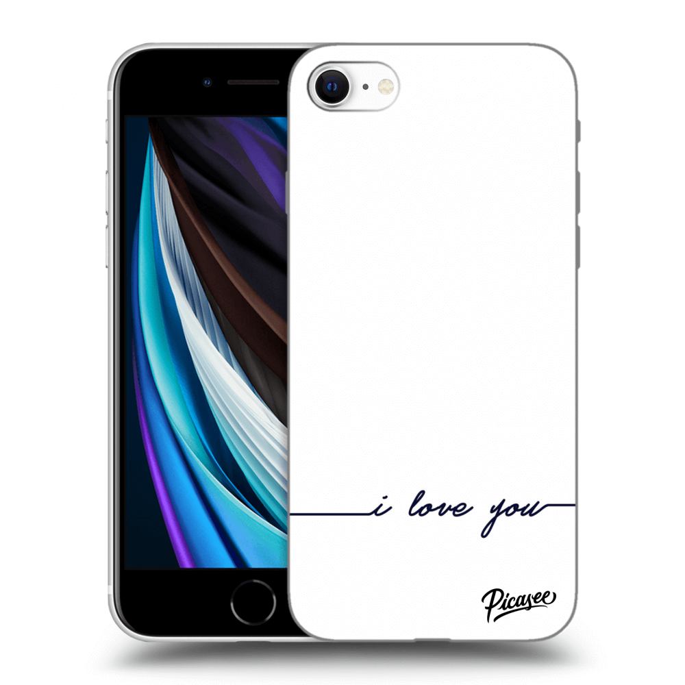 Picasee fekete szilikon tok az alábbi mobiltelefonokra Apple iPhone SE 2020 - I love you
