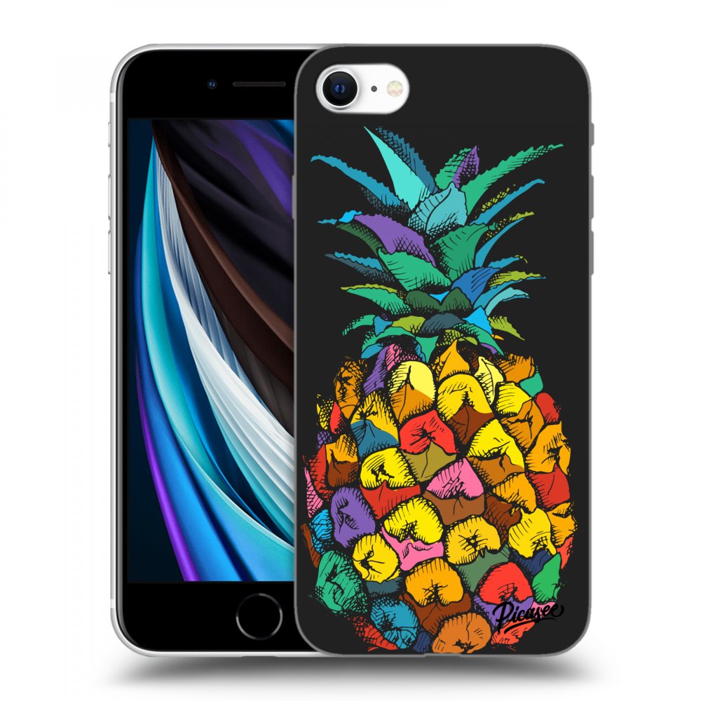 Picasee fekete szilikon tok az alábbi mobiltelefonokra Apple iPhone SE 2020 - Pineapple