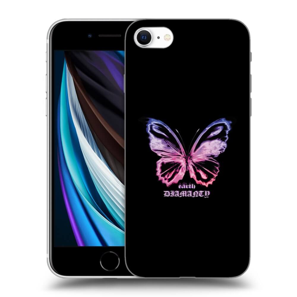 Picasee átlátszó szilikon tok az alábbi mobiltelefonokra Apple iPhone SE 2020 - Diamanty Purple