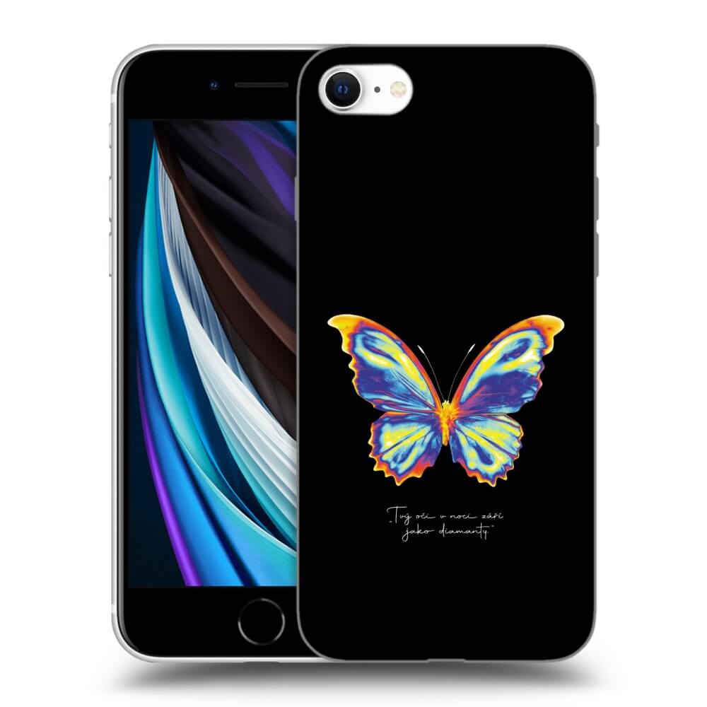 Picasee fekete szilikon tok az alábbi mobiltelefonokra Apple iPhone SE 2020 - Diamanty Black
