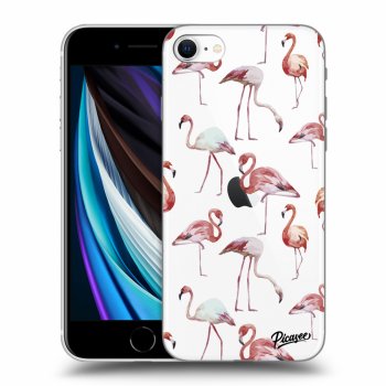 Picasee átlátszó szilikon tok az alábbi mobiltelefonokra Apple iPhone SE 2020 - Flamingos
