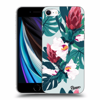 Picasee fekete szilikon tok az alábbi mobiltelefonokra Apple iPhone SE 2020 - Rhododendron