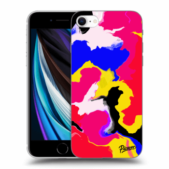 Picasee fekete szilikon tok az alábbi mobiltelefonokra Apple iPhone SE 2020 - Watercolor