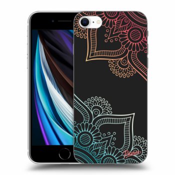 Picasee fekete szilikon tok az alábbi mobiltelefonokra Apple iPhone SE 2020 - Flowers pattern
